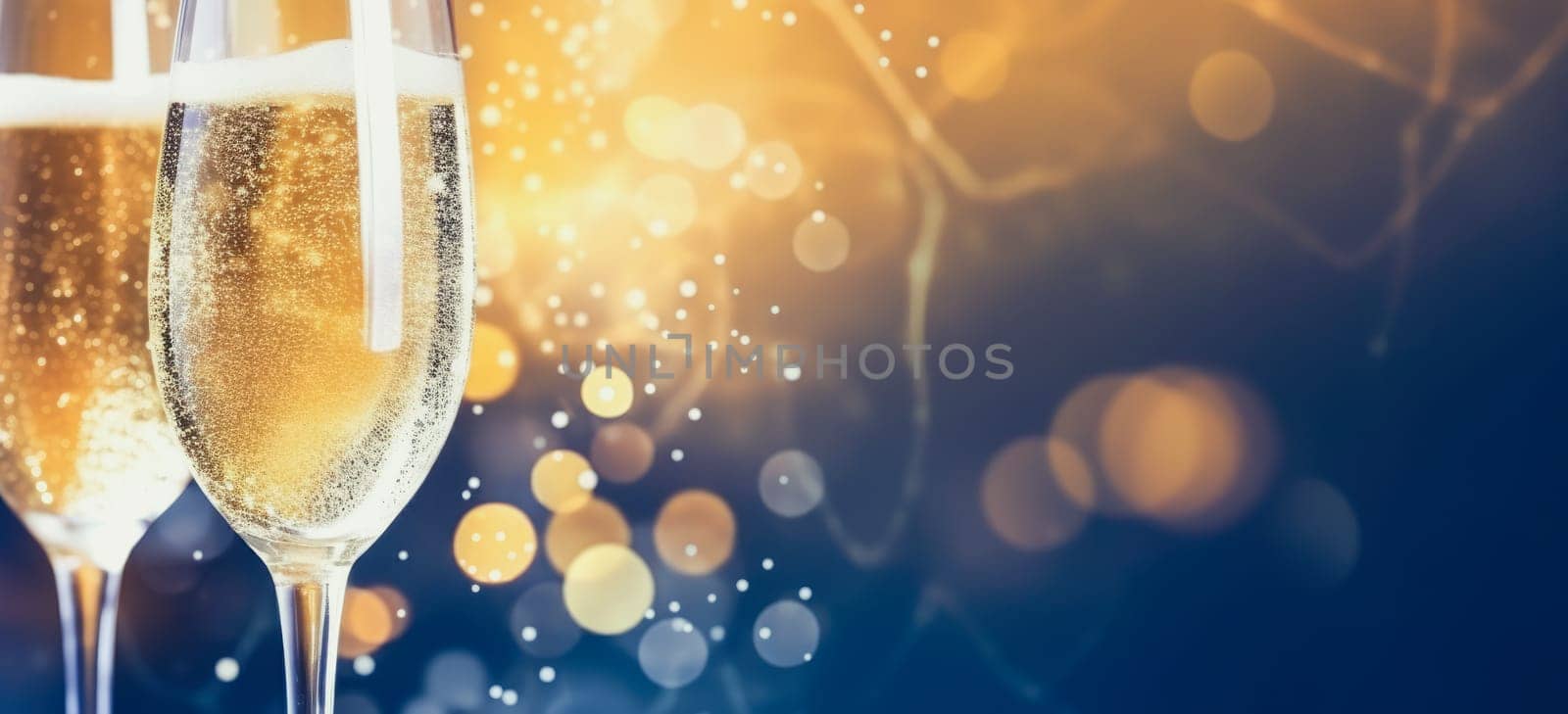 Happy New Year and champagne background comeliness