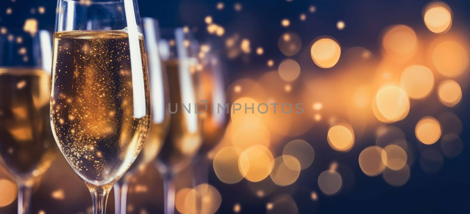 Happy New Year and champagne background comeliness