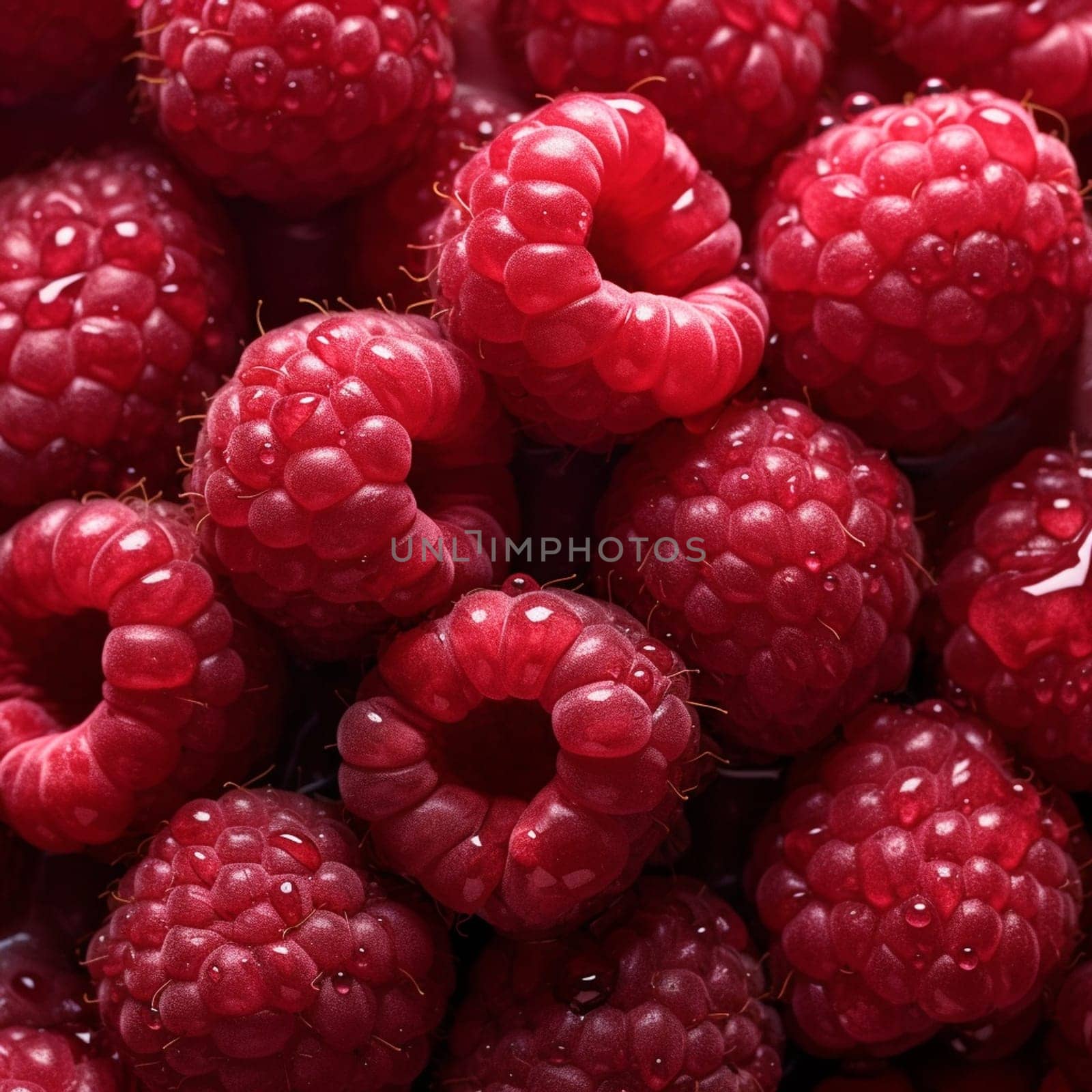 Juicy raspberries macro photography by ekaterinabyuksel