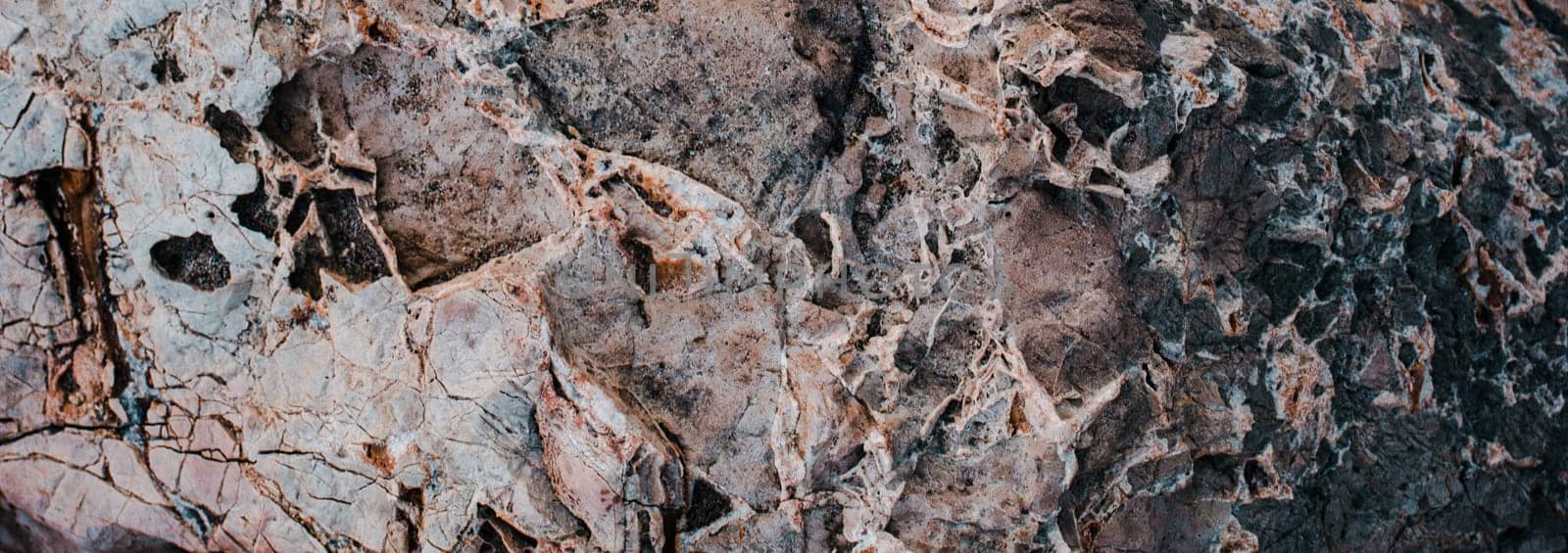 Sea cracked granite textured rock concept photo. Mediterranean sea rough surfaces. by _Nataly_Nati_