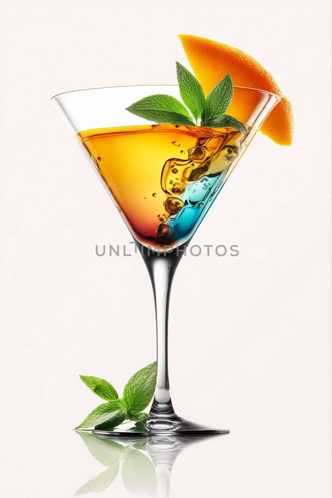Cocktail isolate on white background. Generative AI, by mila1784