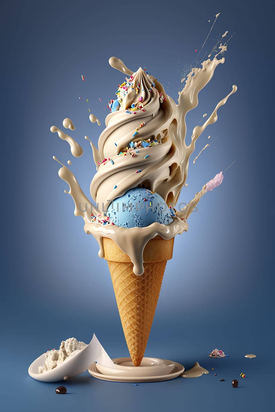 The ice cream cone is beautiful. Generative AI, by mila1784