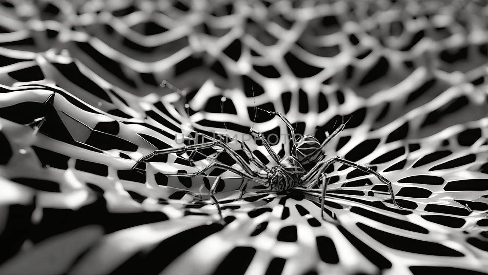 Web with many spiders. by applesstock