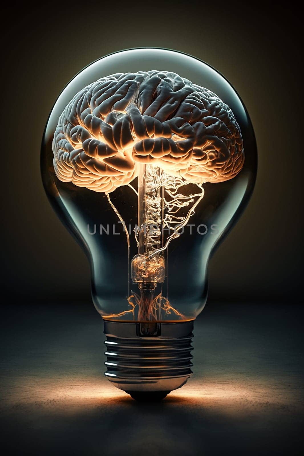 brains in a light bulb. Generative AI, by mila1784