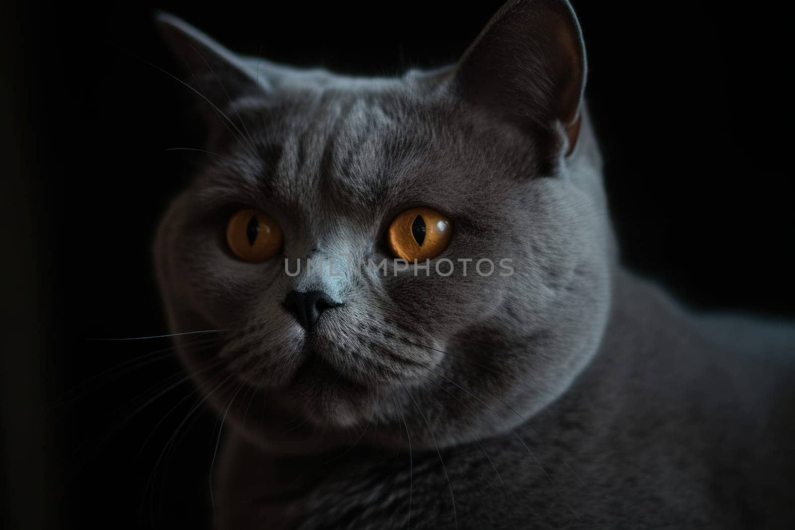 Portrait of a cute cat looking away. British shorthair cat