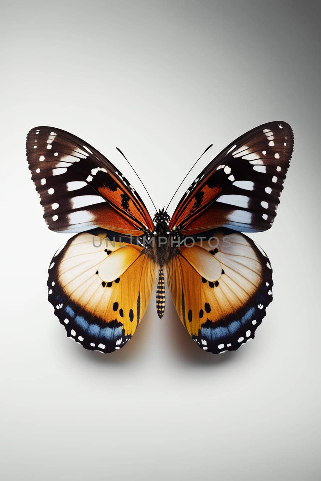 butterfly on a white background. Generative AI, by mila1784