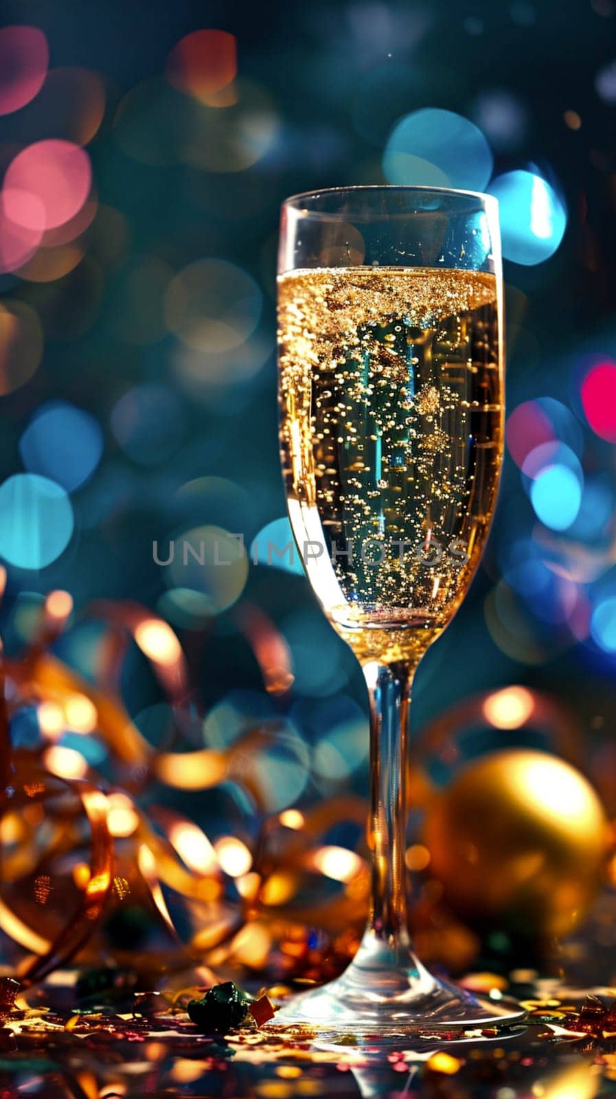 Festive sparkling wine Toast - new year eve background - generative AI