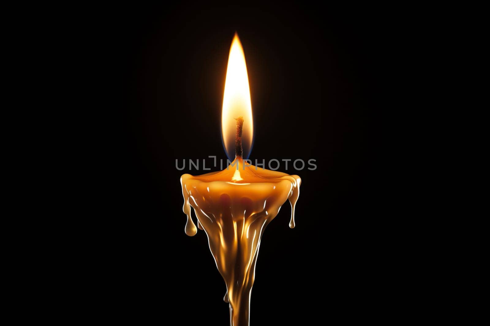 Candle flame on a black background.