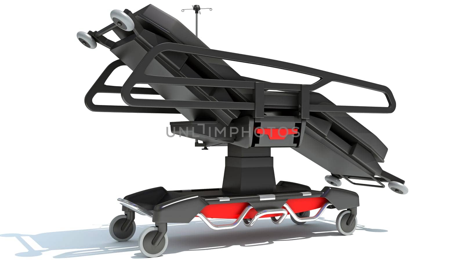 Stretcher Trolley medical equipment 3D rendering on white background by 3DHorse