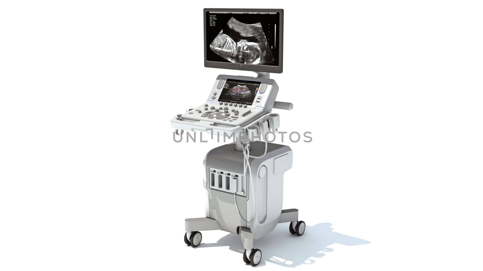 Anesthesia Respiratory Workstation Trolley medical equipment 3D rendering on white background by 3DHorse