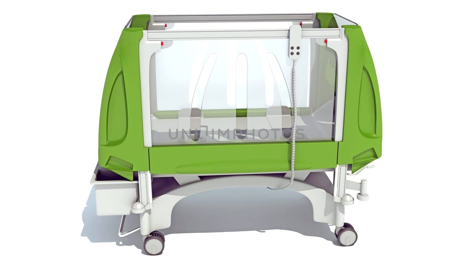 Pediatric Medical Hospital Bed 3D rendering on white background by 3DHorse