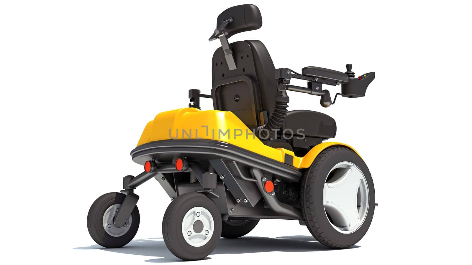 Electric Power Wheelchair 3D rendering on white background by 3DHorse