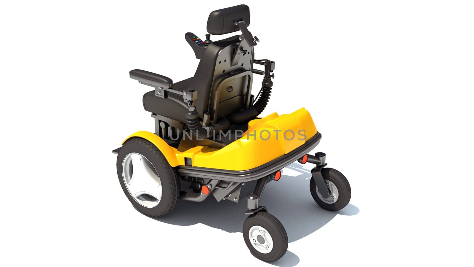 Electric Power Wheelchair 3D rendering model on white background