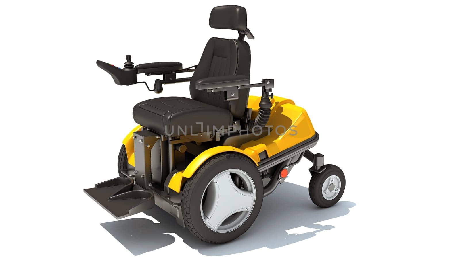 Electric Power Wheelchair 3D rendering on white background by 3DHorse