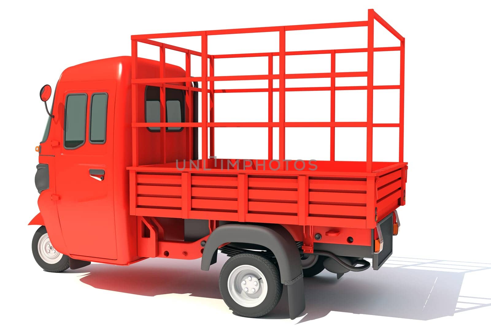 Pickup Mini Truck Carrier 3D rendering on white background by 3DHorse