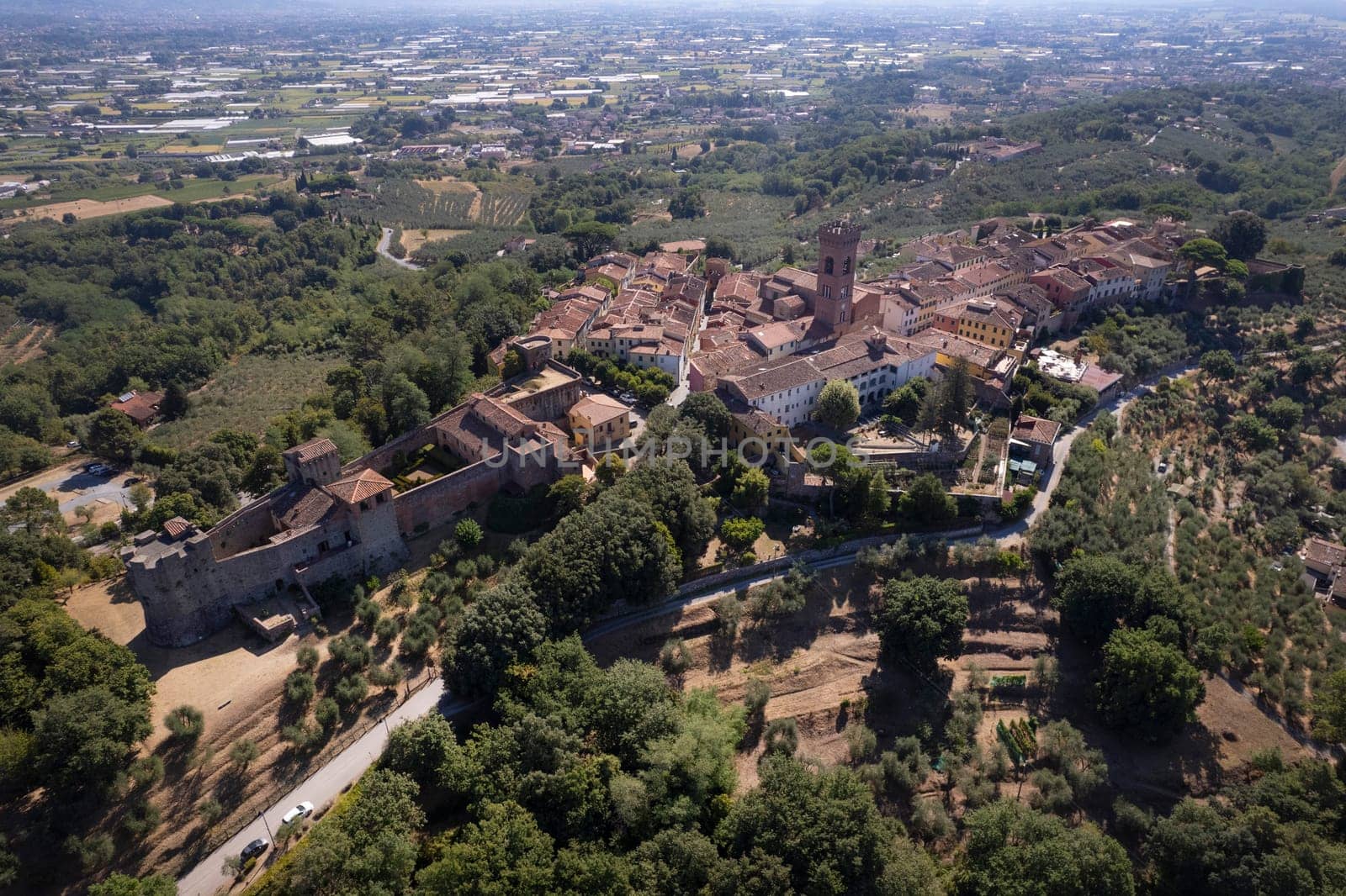 Panoramic view of the town of Montecarlo Lucca Tuscany  by fotografiche.eu