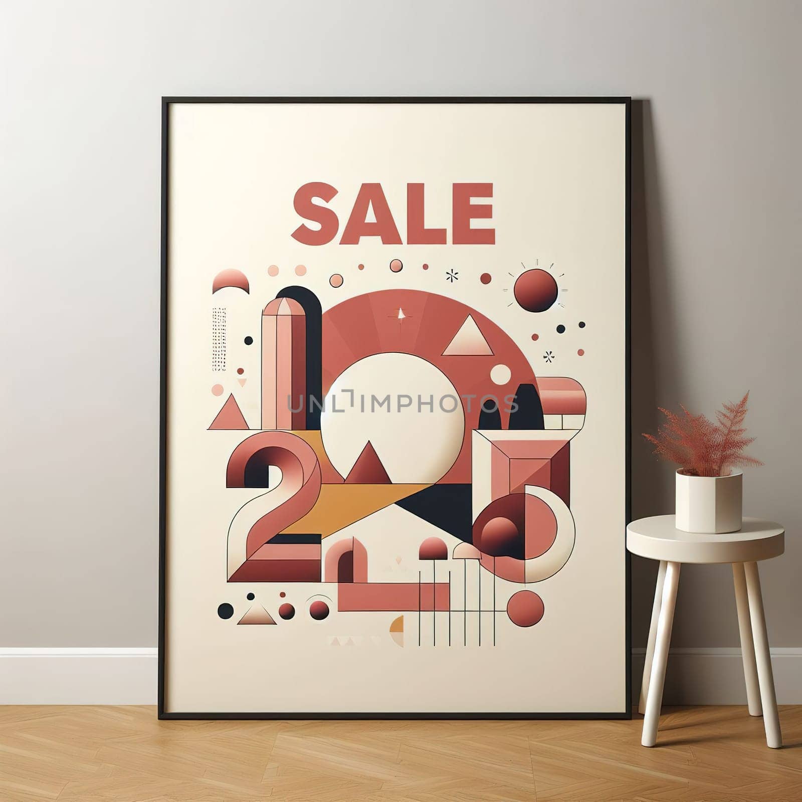 Poster sale modern. Minimalism. Generative AI. High quality