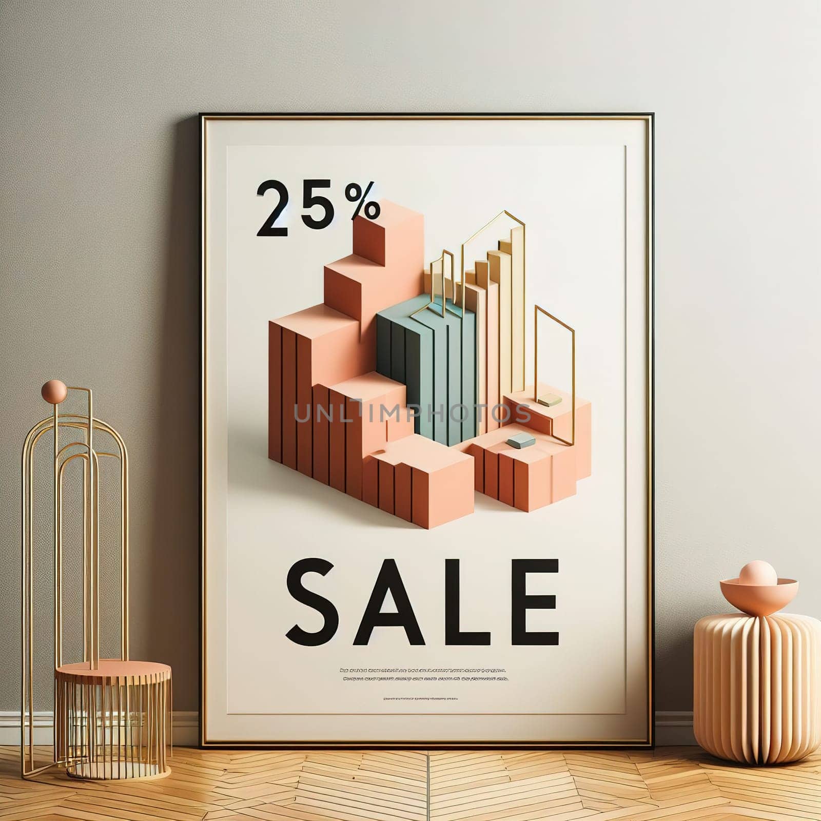 Poster sale modern. Minimalism. Generative AI by gordiza