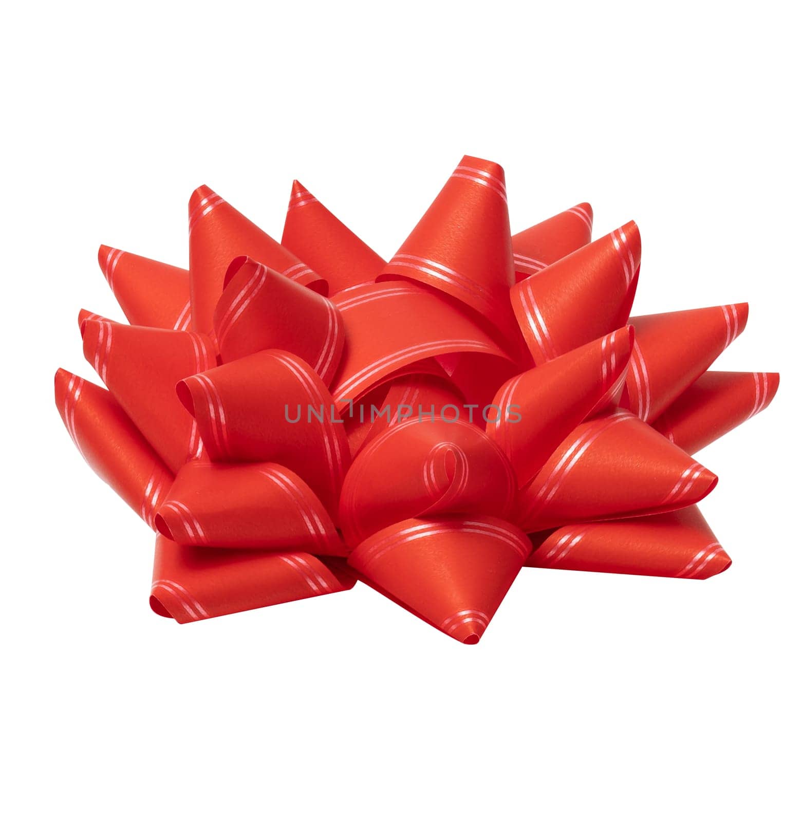 Red big bow for decoration on isolated background