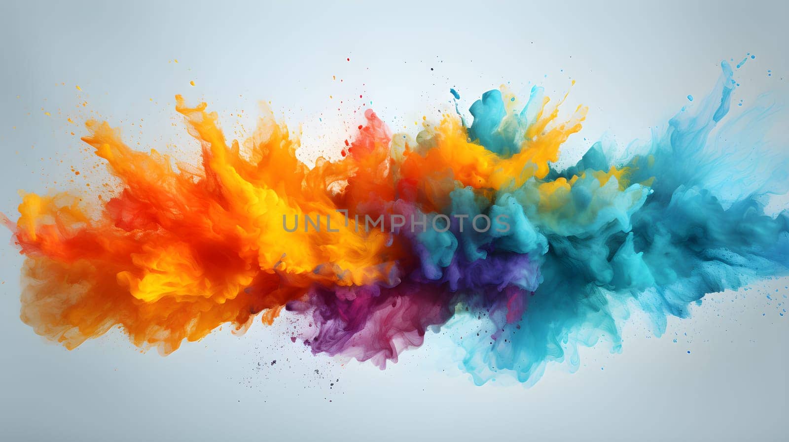 colorful ink splatter on white background - abstract color explosion - AI Generative