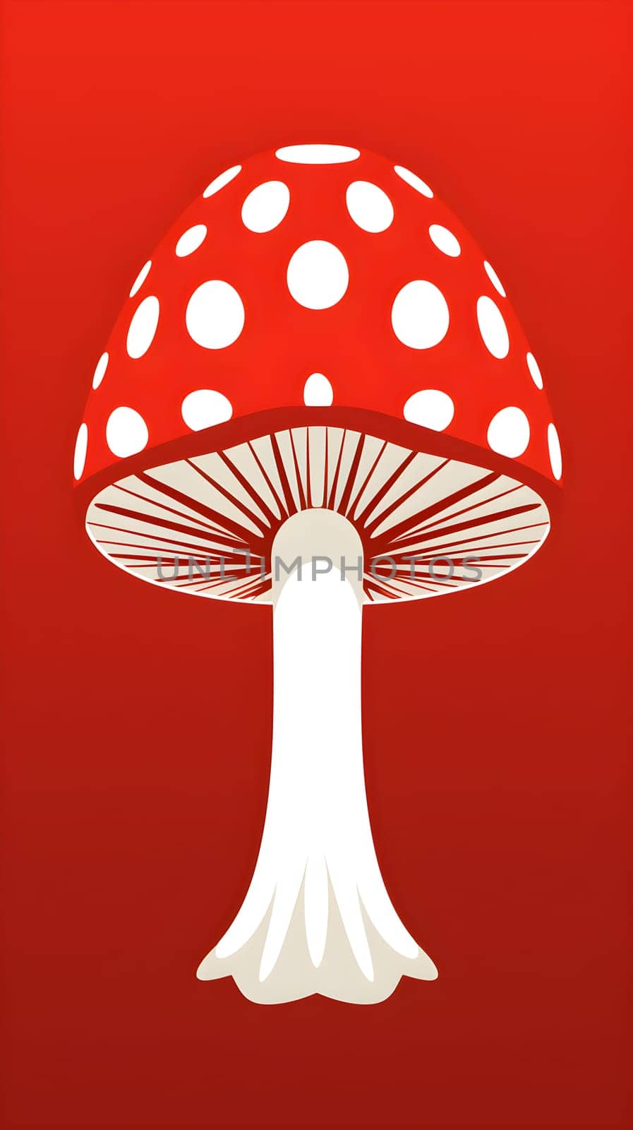A red and white mushroom illustration - Generative AI - Amanita muscaria - generative AI