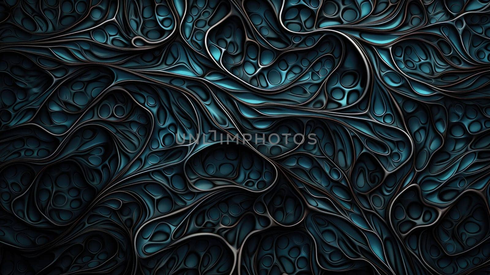 Dark Neural Pattern. Abstract background and texture in dark cyan and indigo colours