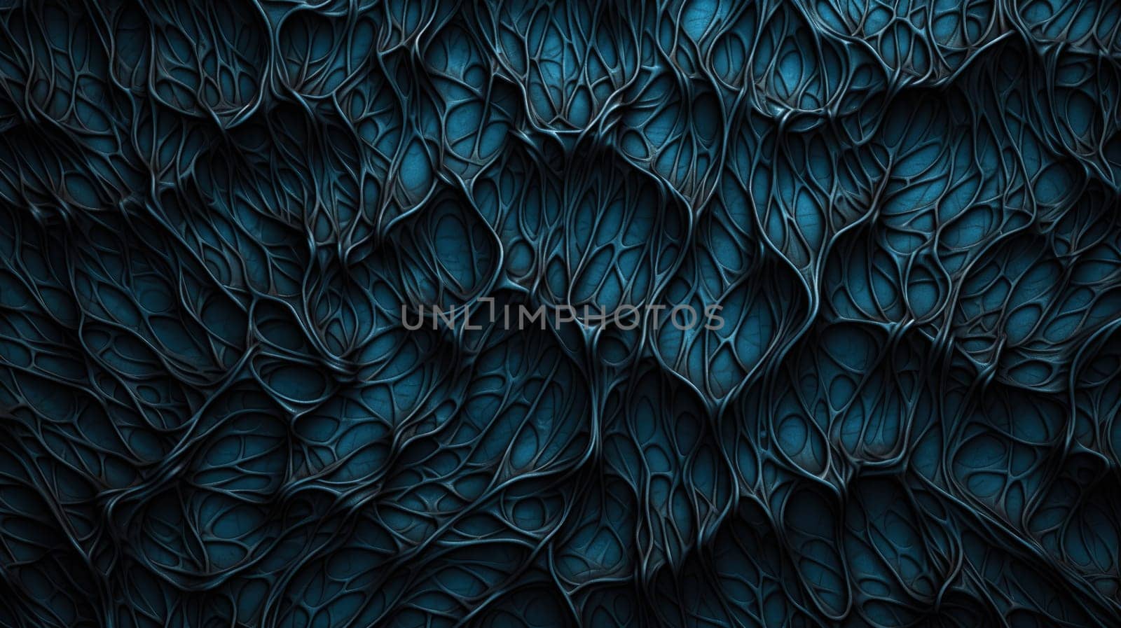 Dark Neural Pattern. Abstract background and texture in dark cyan and indigo colours