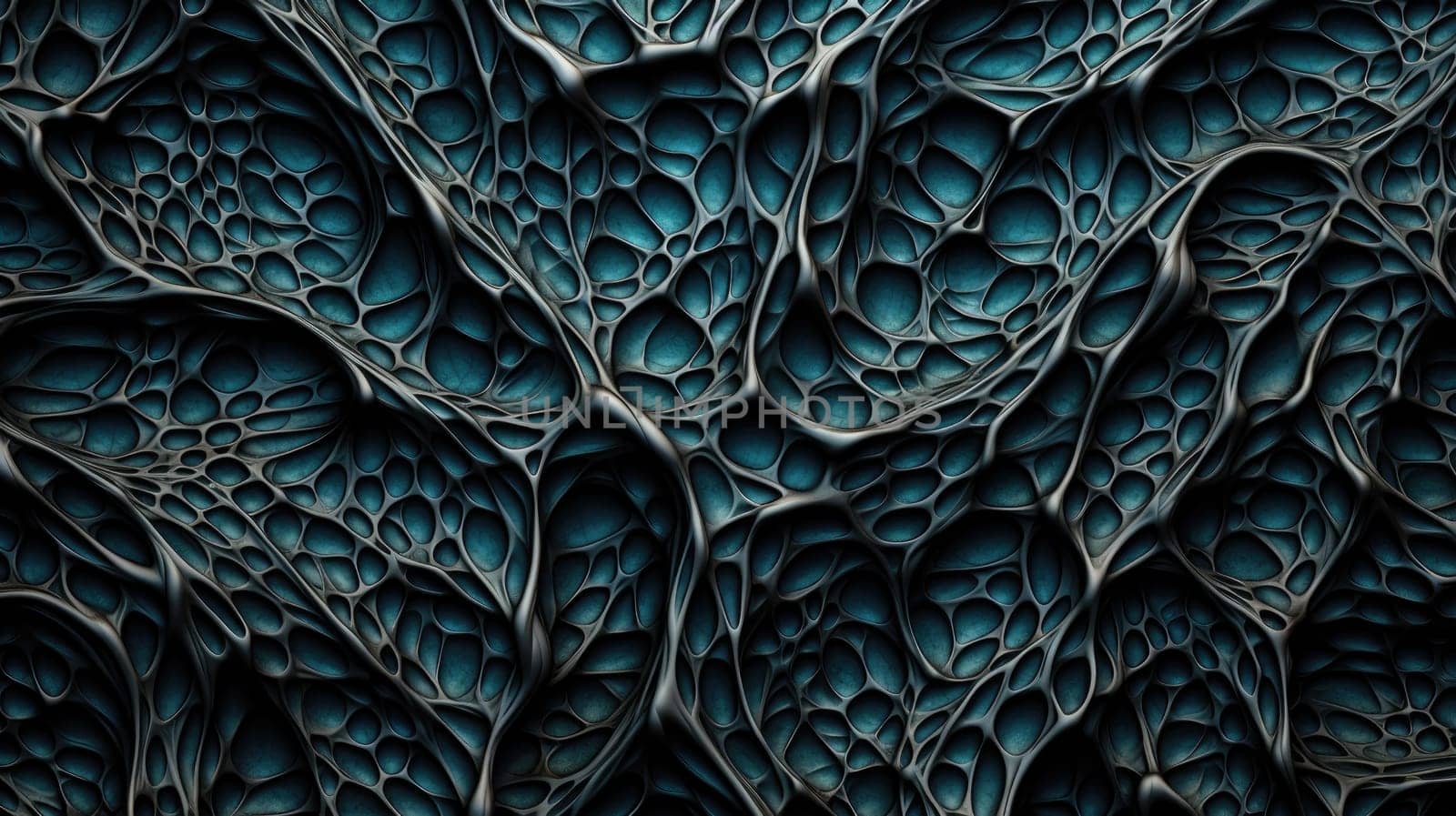 Dark Neural Pattern. Abstract background and texture in dark cyan and indigo colours