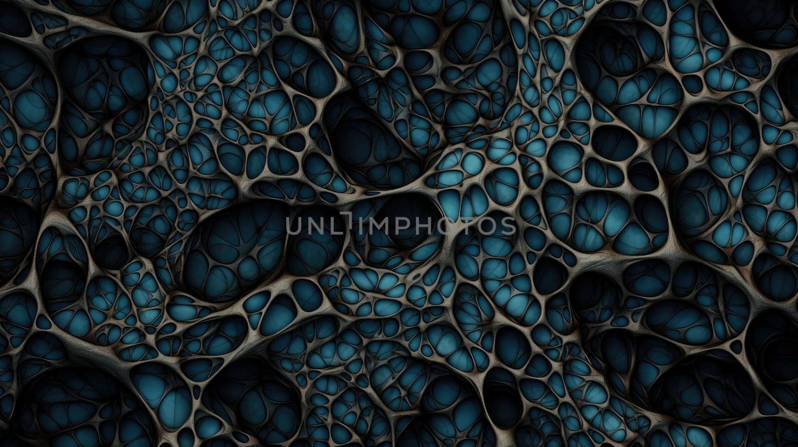 Dark Neural Pattern. Abstract background and texture in dark cyan and indigo colours