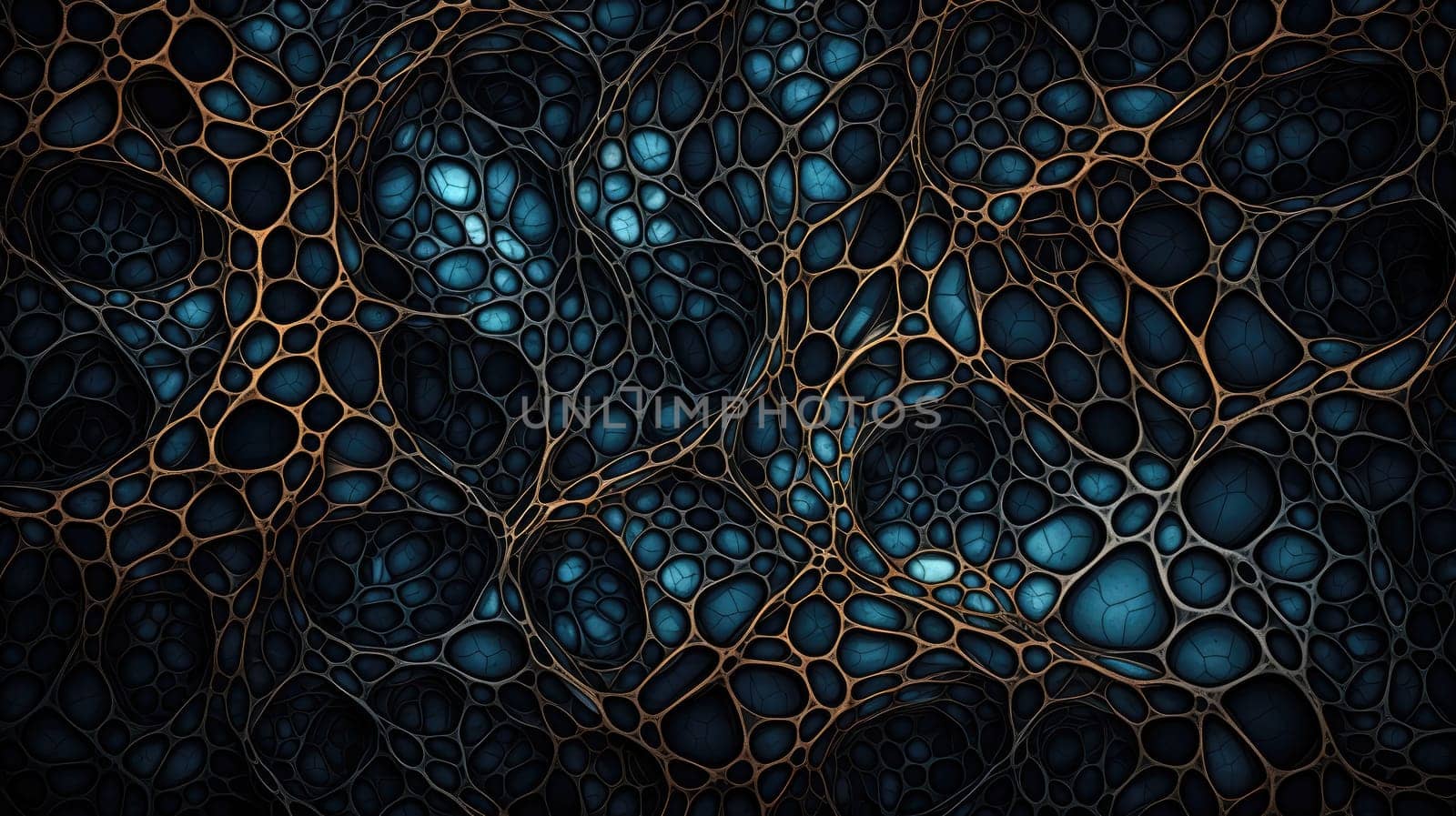 Dark Neural Pattern. Abstract background and texture in dark cyan and indigo colours