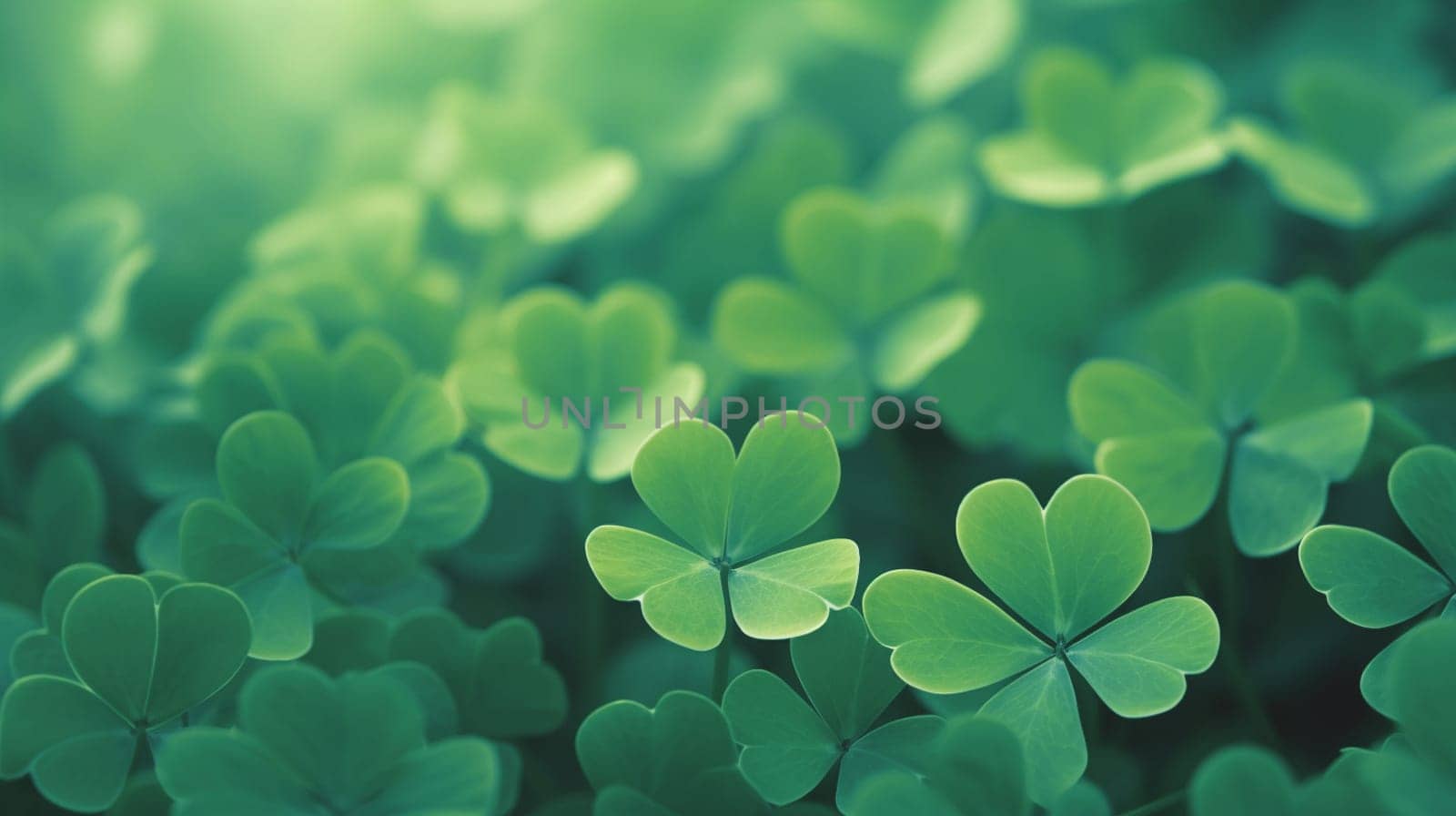 Lucky clover leaves for St. Patrick's Day. Banner with Irish clover leaves. High quality photo