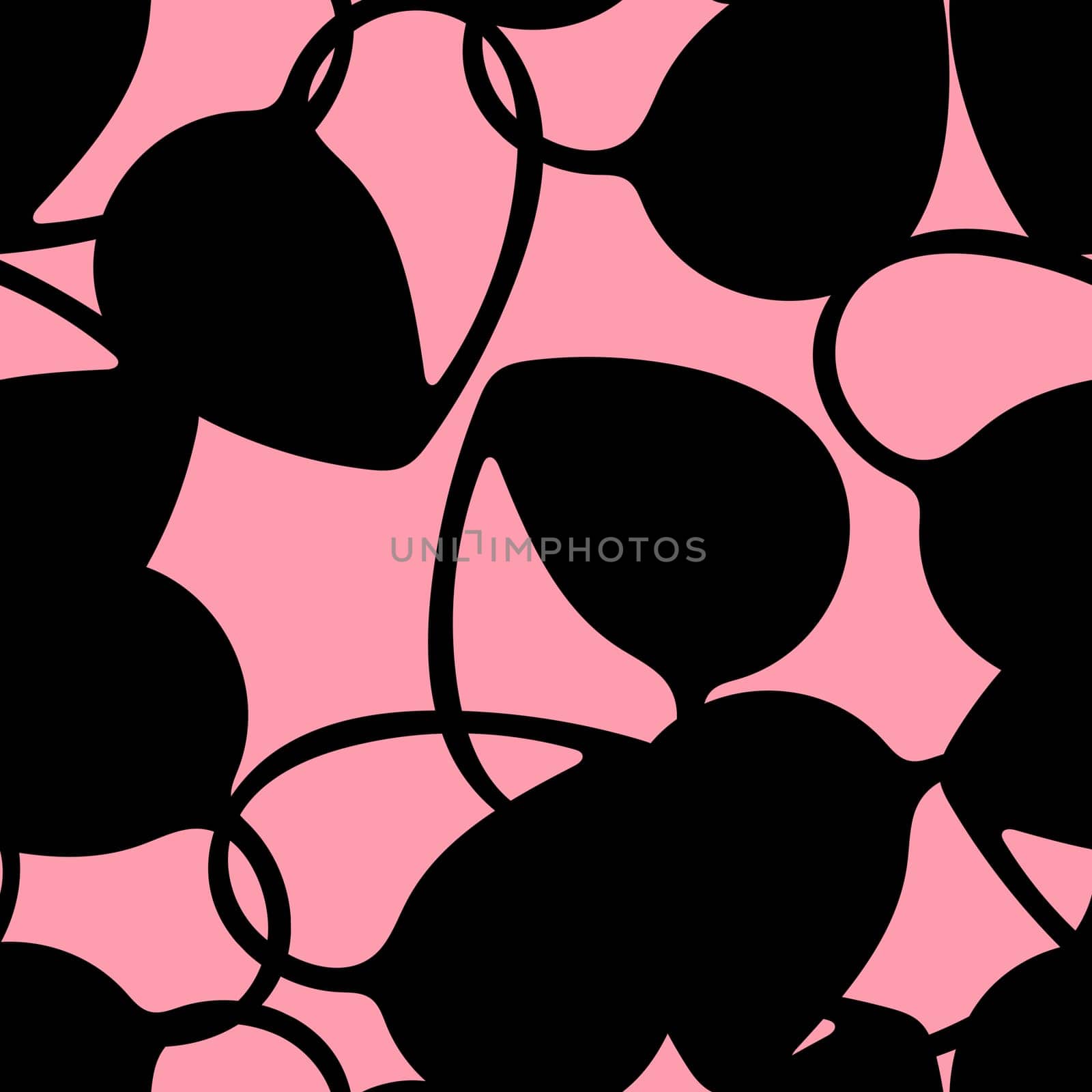 Hand Drawn Seamless Patterns with Hearts in Doodle Style. Romantic Love Digital Paper for Valentines Day. Black Hearts on Pale Pink Background.