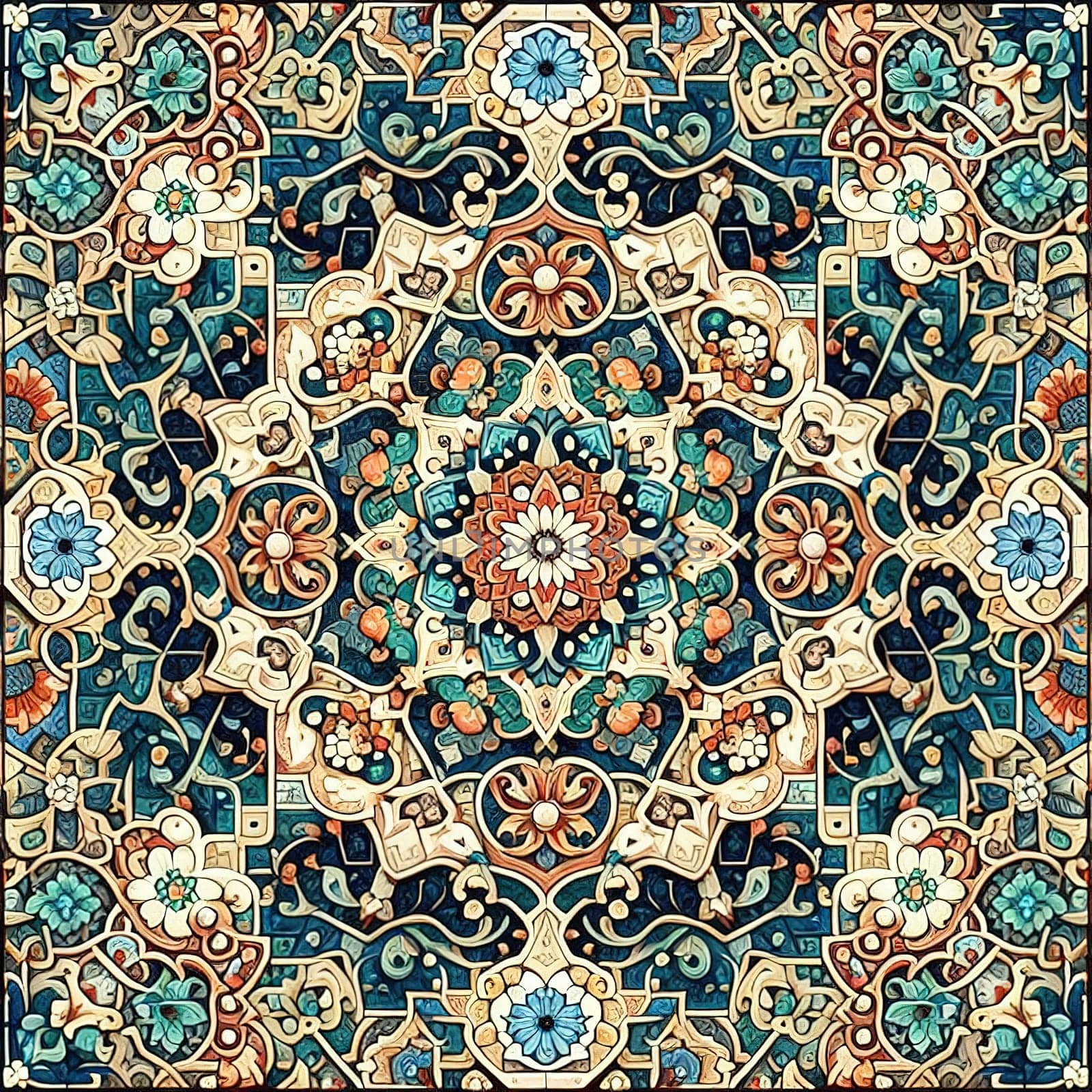 Classic tile pattern. Generative AI by gordiza