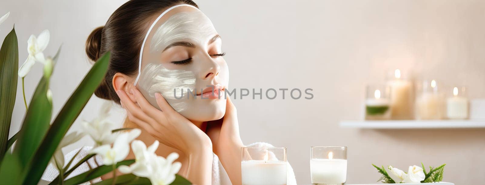 The image of a girl with a moisturizing mask on her face is the perfect banner to remind you of the importance of skincare, reviving the beauty and health of your skin.