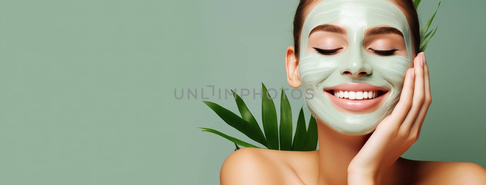 The image of a girl with a moisturizing mask on her face is the perfect banner to remind you of the importance of skincare, reviving the beauty and health of your skin.