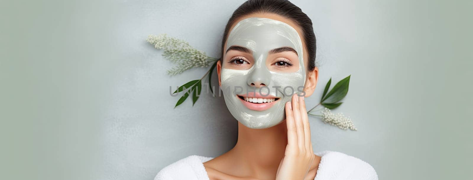 The image of a girl with a moisturizing mask on her face is the perfect banner to remind you of the importance of skincare, reviving the beauty and health of your skin.