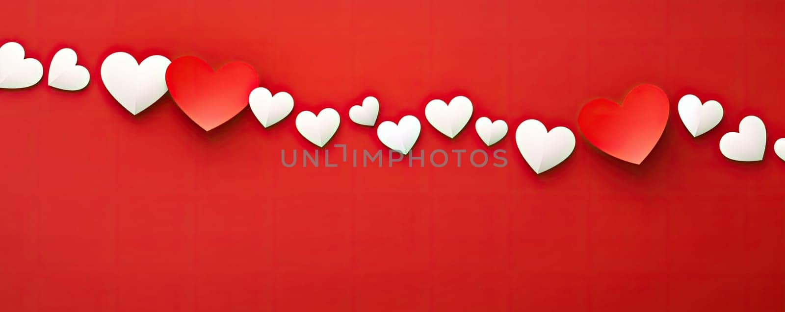 Red and white hearts on a red background by Yurich32