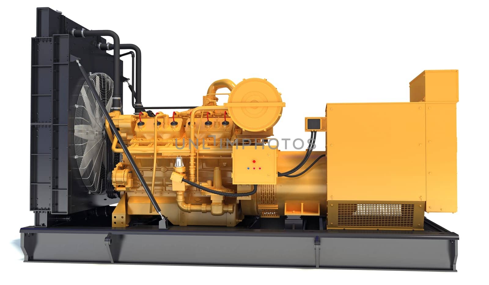 Gas Generator Engine 3D rendering model on white background