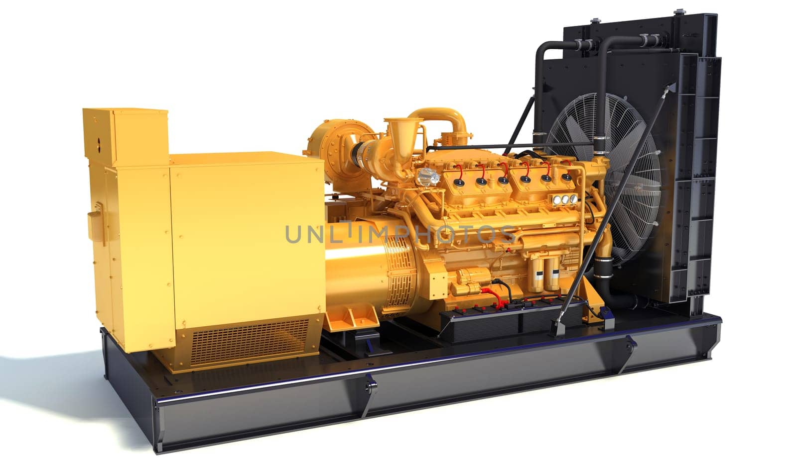 Gas Generator Engine 3D rendering model on white background