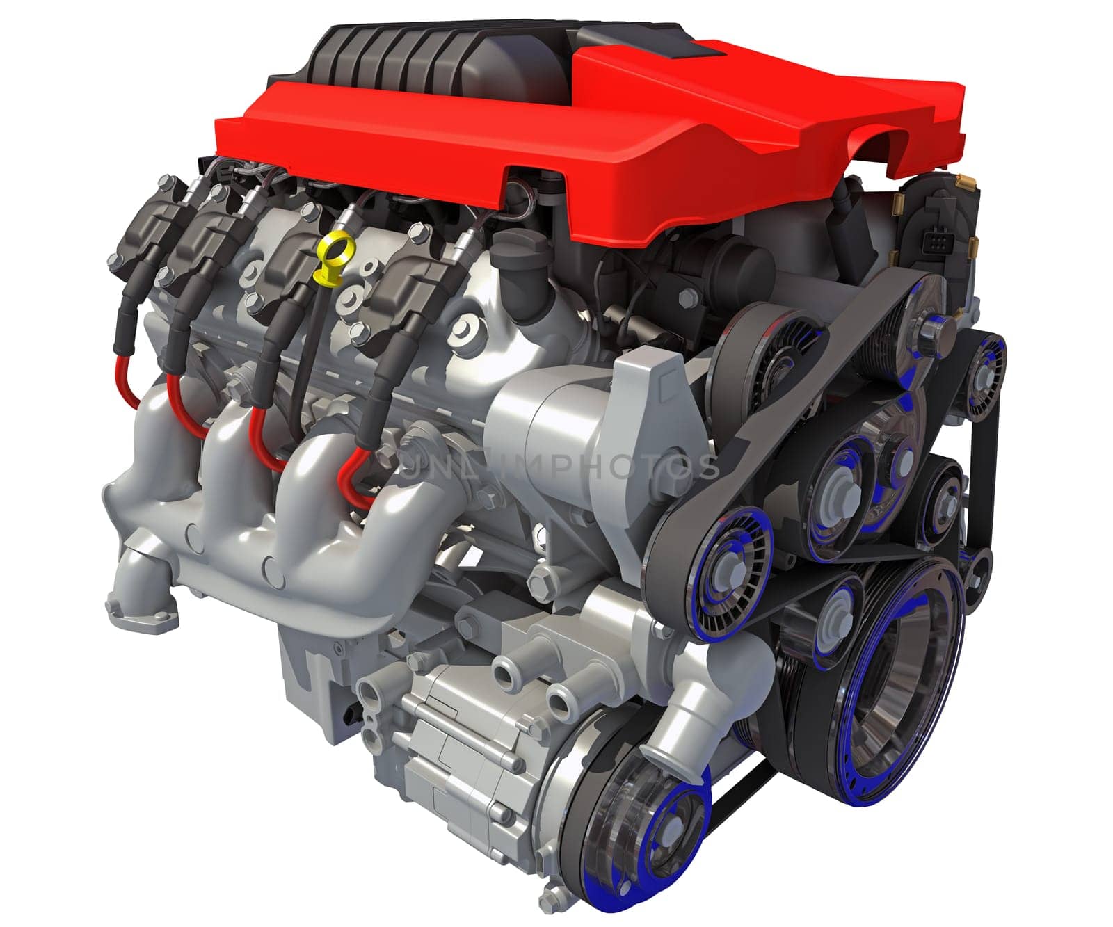 V8 Car Engine motor 3D rendering model