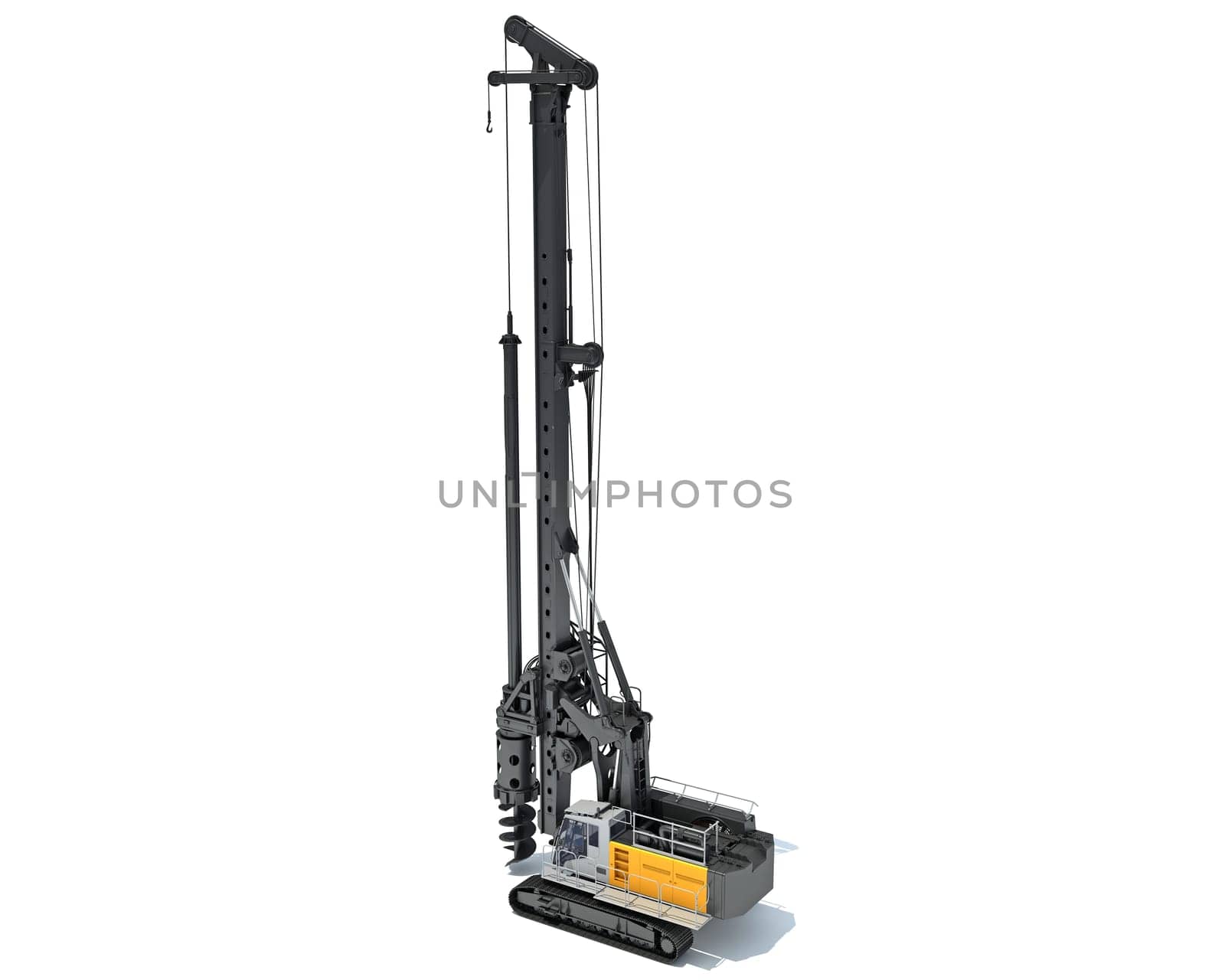 Drilling Rig 3D rendering on white background by 3DHorse