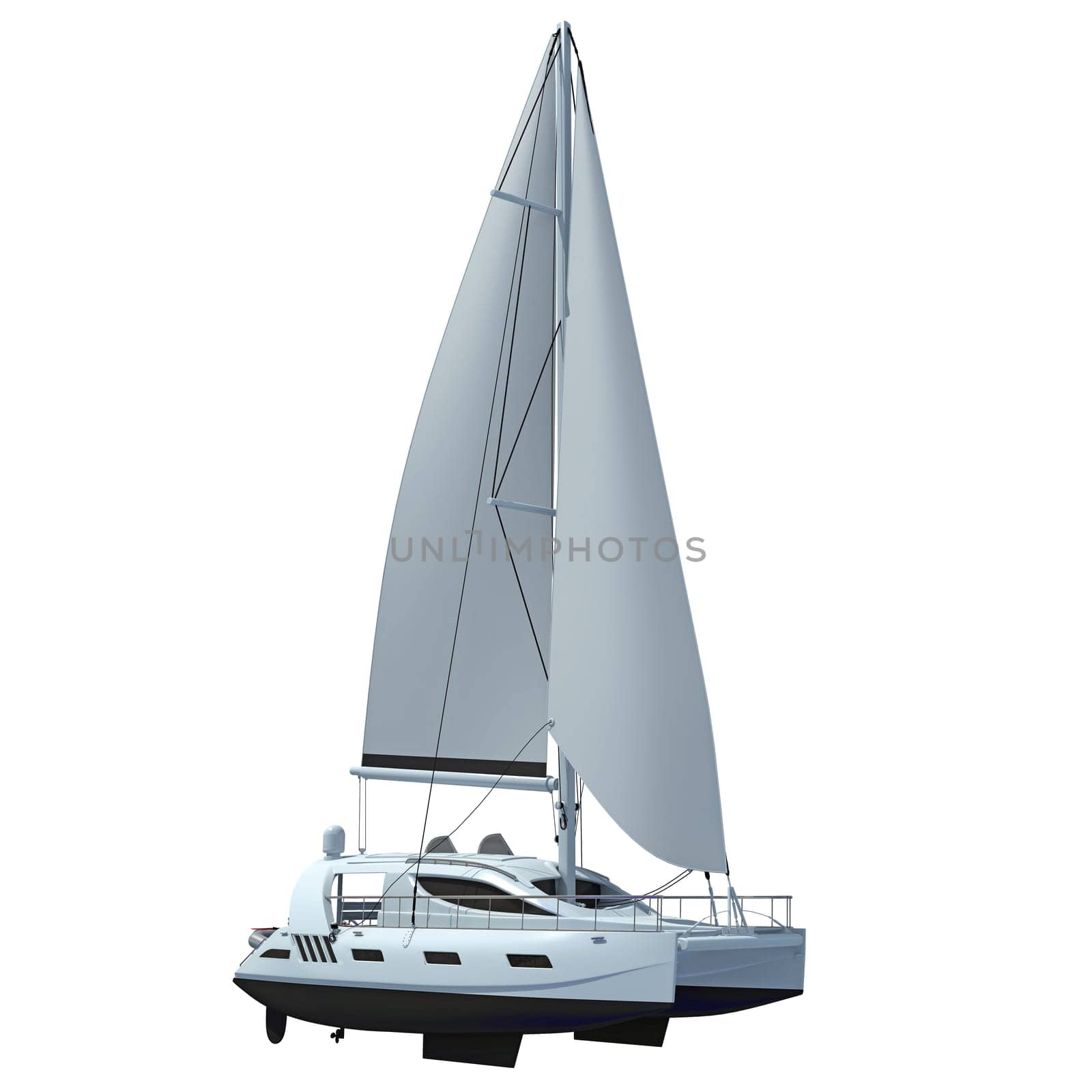 3D rendering of Sailing Yacht on white background by 3DHorse