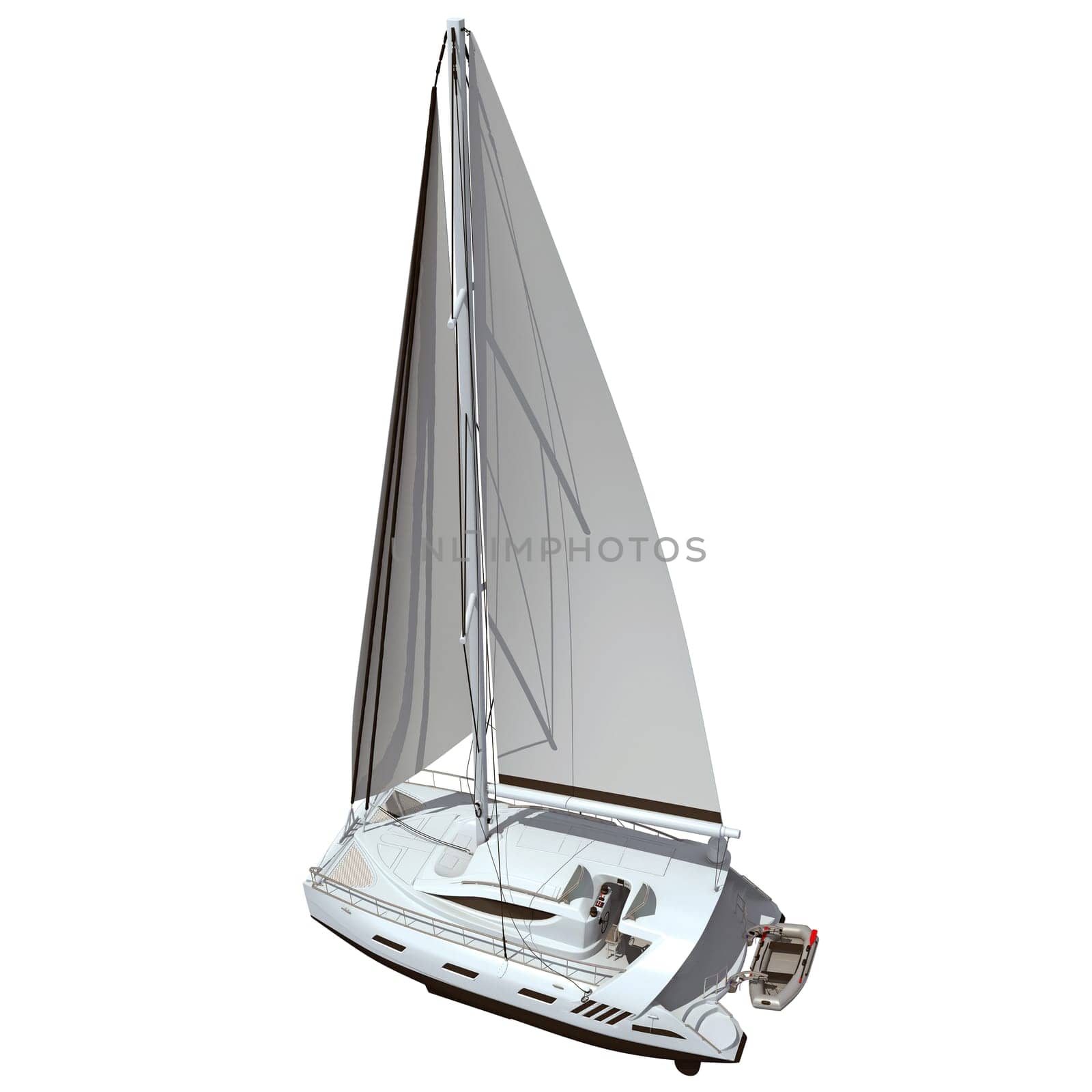 3D rendering of Sailing Yacht on white background by 3DHorse