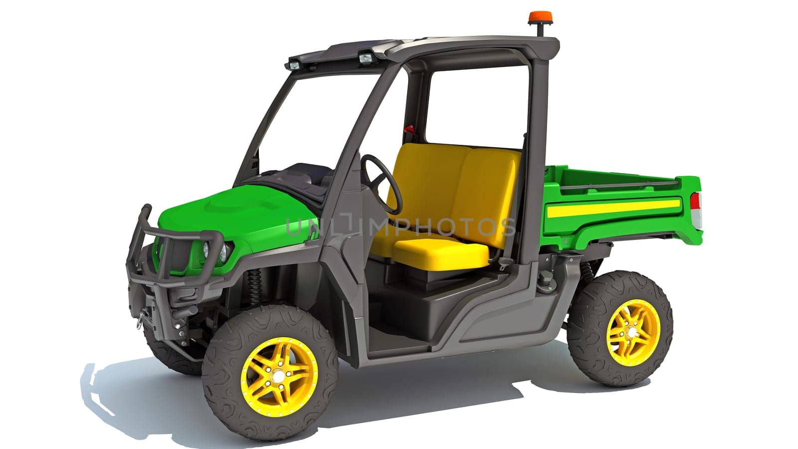 UTV Utility Vehicle 3D rendering model on white background