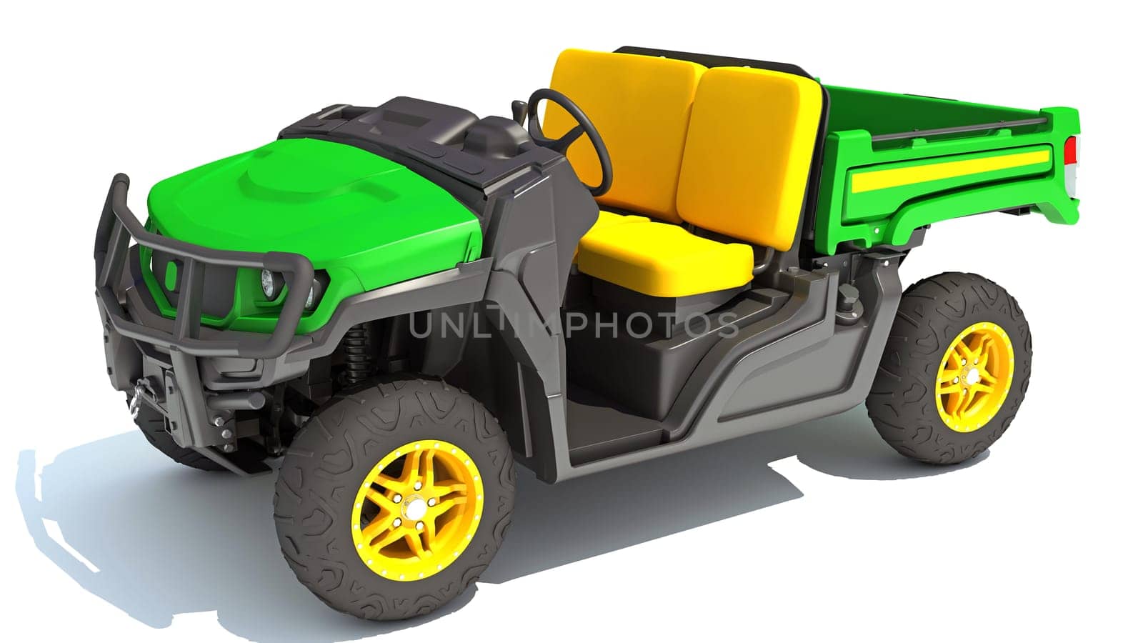 UTV Utility Vehicle 3D rendering on white background by 3DHorse