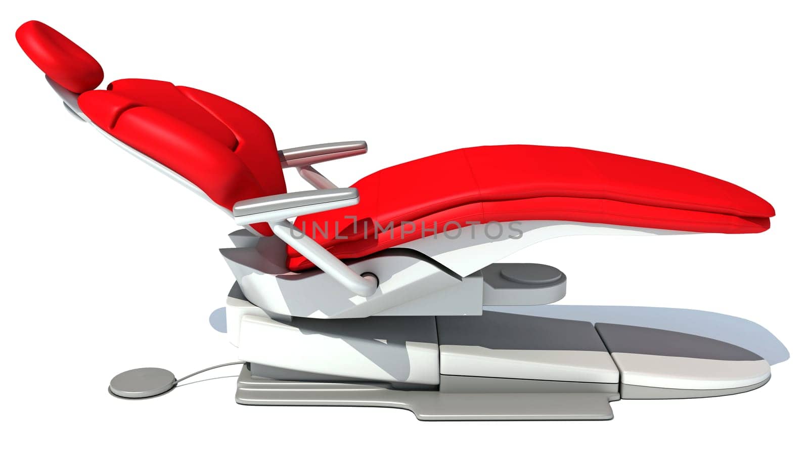 Dental treatment chair 3D rendering on white background by 3DHorse