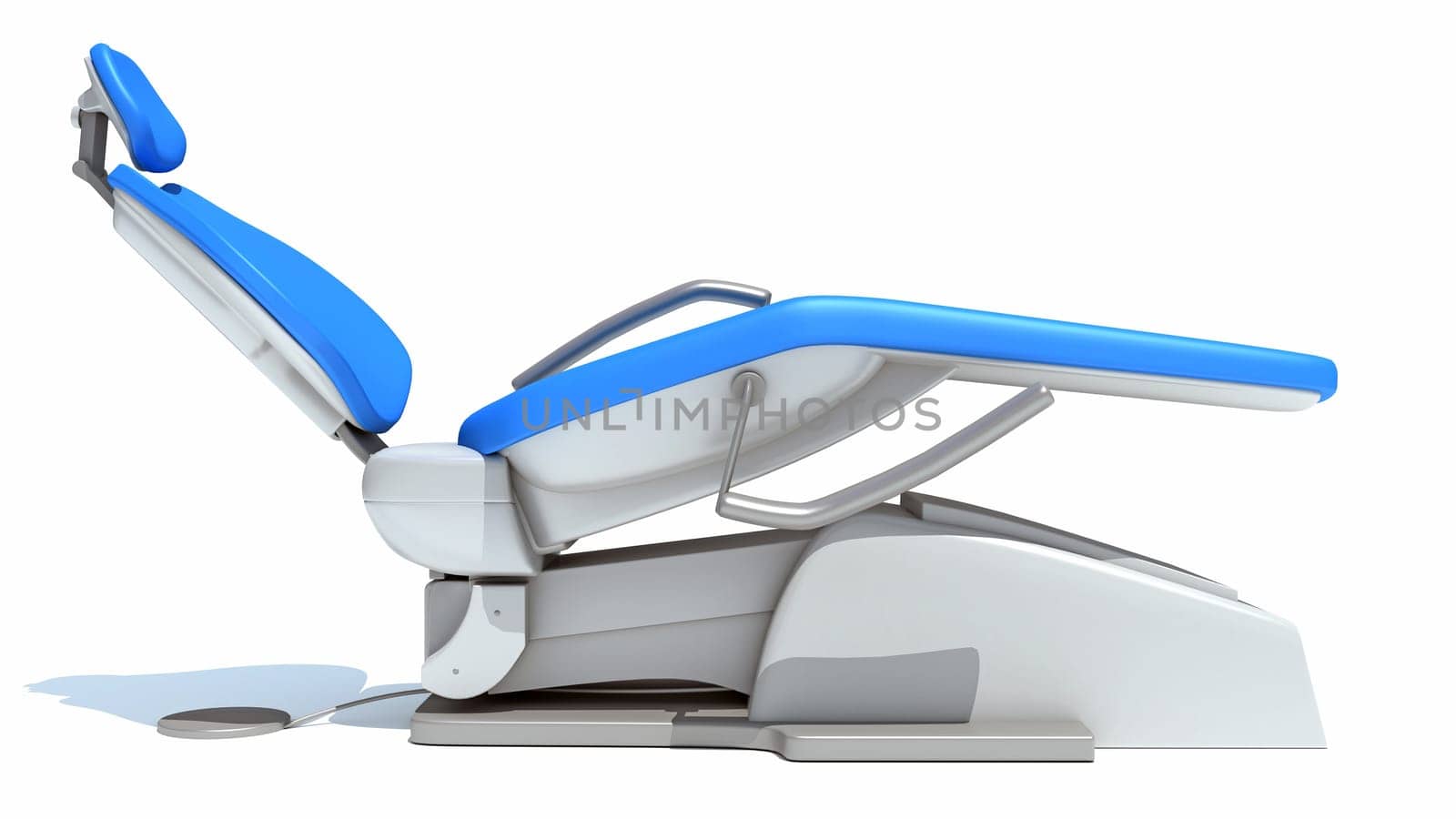 Dental treatment chair 3D rendering on white background by 3DHorse
