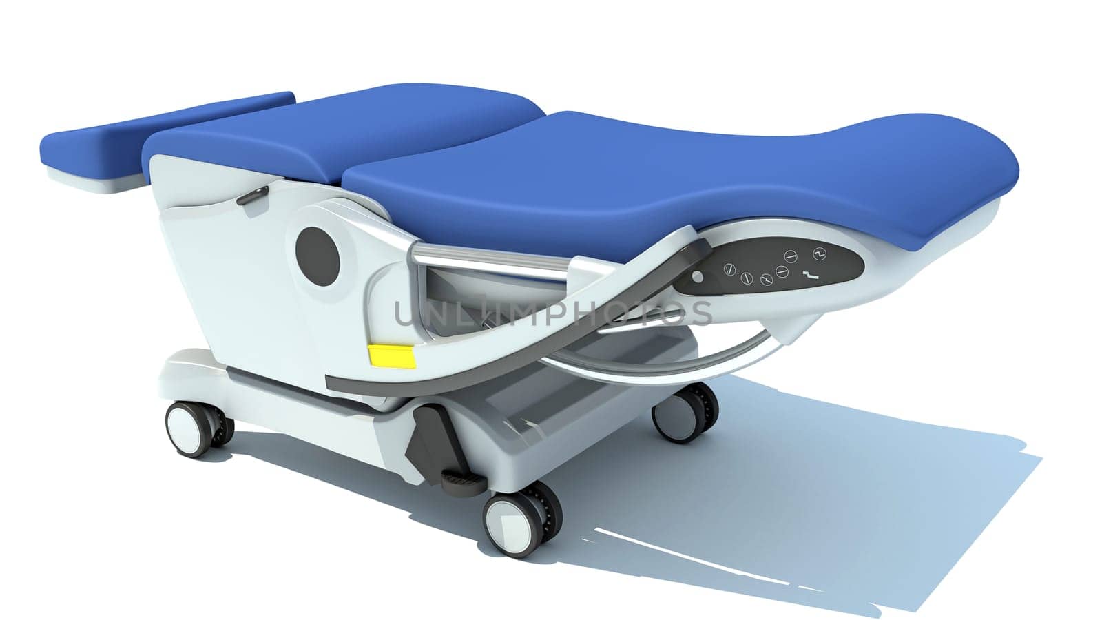 Hospital Patient Chair 3D rendering model on white background