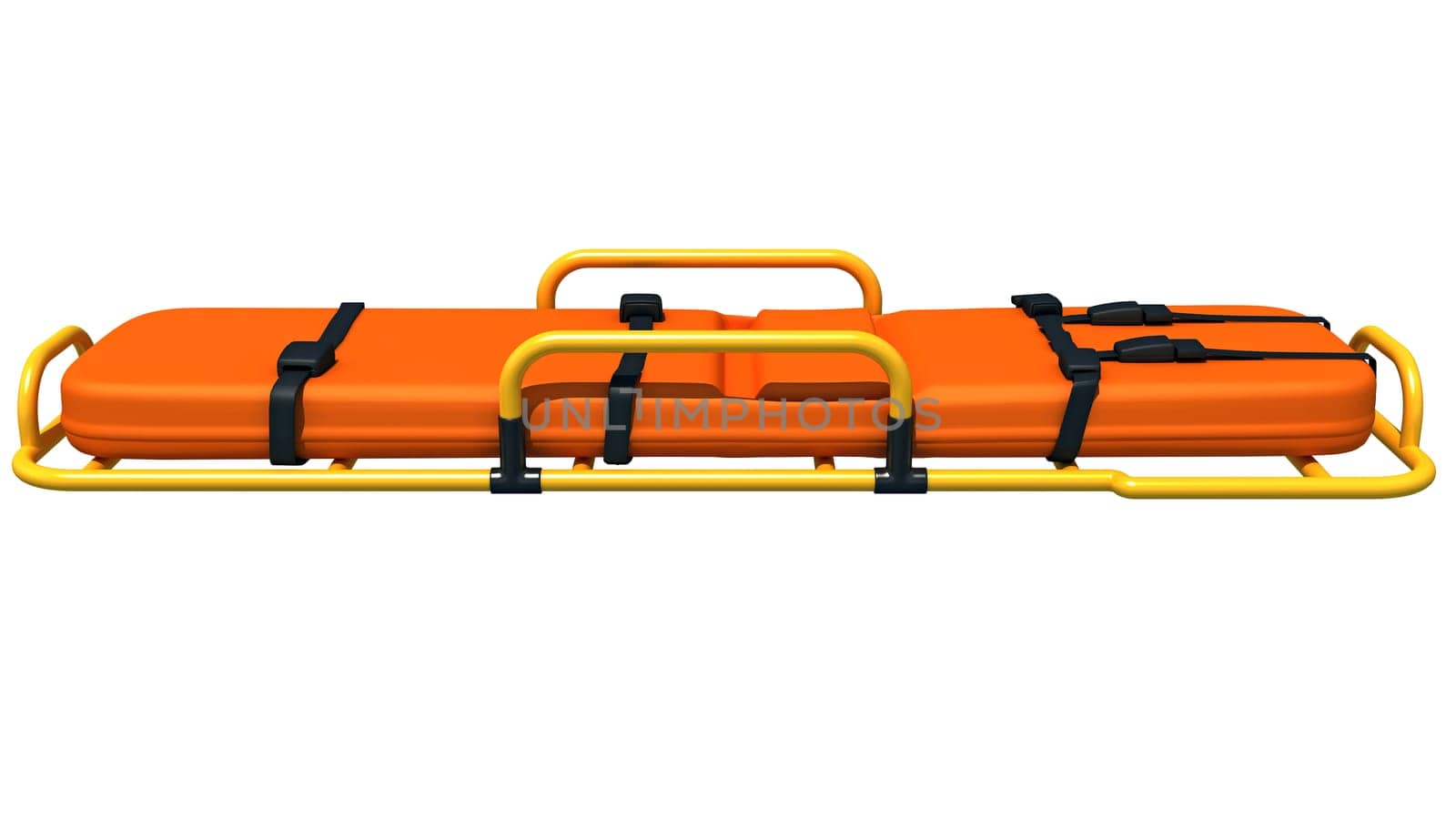 Medical Stretcher Trolley 3D rendering on white background by 3DHorse