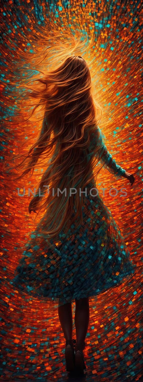 Female silhouette in mosaic by applesstock